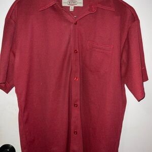 BC Ethics Men's Red button down Short Sleeve Shirt size L